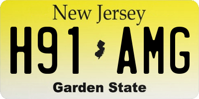 NJ license plate H91AMG