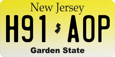 NJ license plate H91AOP