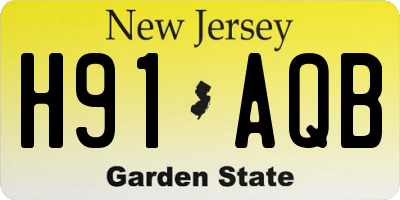NJ license plate H91AQB