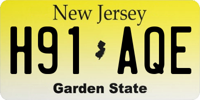 NJ license plate H91AQE