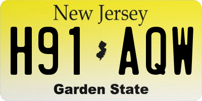 NJ license plate H91AQW