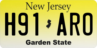 NJ license plate H91ARO