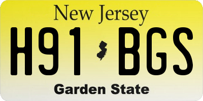 NJ license plate H91BGS