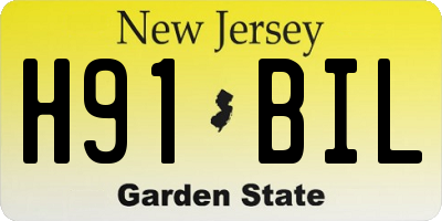 NJ license plate H91BIL