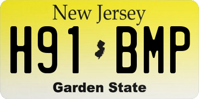 NJ license plate H91BMP