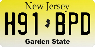 NJ license plate H91BPD