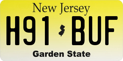 NJ license plate H91BUF