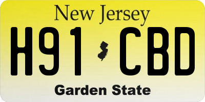 NJ license plate H91CBD