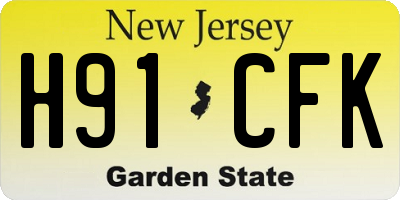 NJ license plate H91CFK
