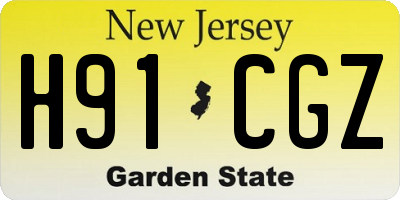 NJ license plate H91CGZ