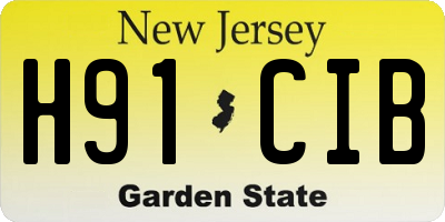 NJ license plate H91CIB