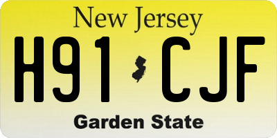 NJ license plate H91CJF