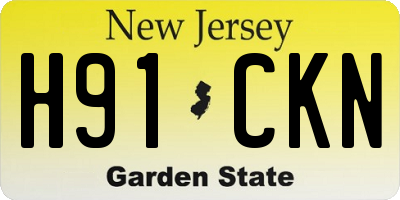 NJ license plate H91CKN