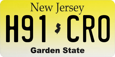 NJ license plate H91CRO