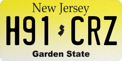 NJ license plate H91CRZ