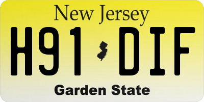 NJ license plate H91DIF