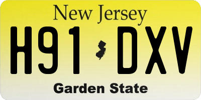 NJ license plate H91DXV