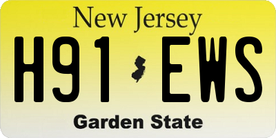 NJ license plate H91EWS