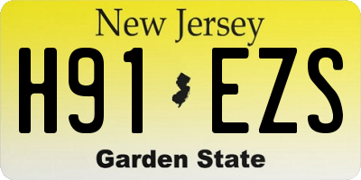NJ license plate H91EZS
