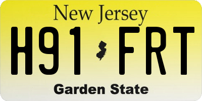 NJ license plate H91FRT
