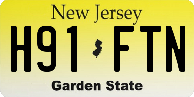 NJ license plate H91FTN
