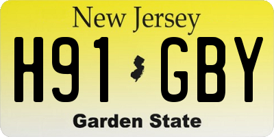 NJ license plate H91GBY