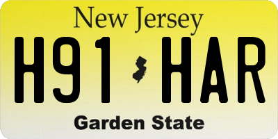 NJ license plate H91HAR