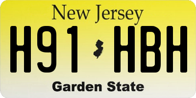 NJ license plate H91HBH