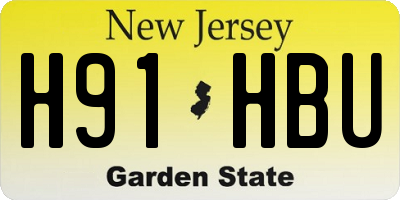 NJ license plate H91HBU