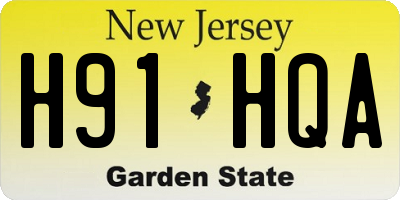 NJ license plate H91HQA
