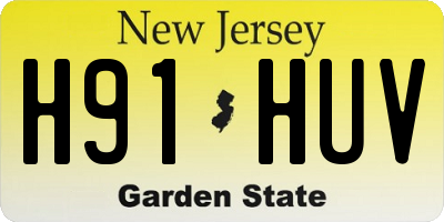 NJ license plate H91HUV