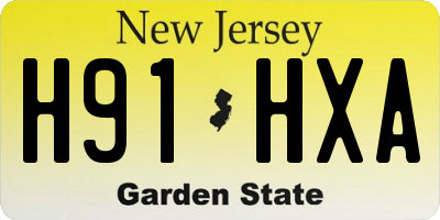 NJ license plate H91HXA