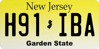 NJ license plate H91IBA