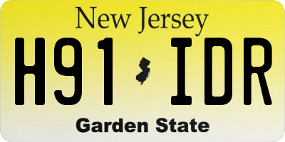 NJ license plate H91IDR