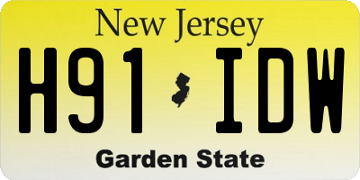 NJ license plate H91IDW