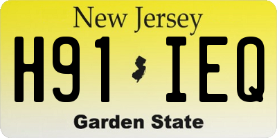 NJ license plate H91IEQ