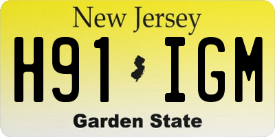 NJ license plate H91IGM