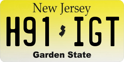 NJ license plate H91IGT