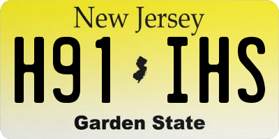 NJ license plate H91IHS