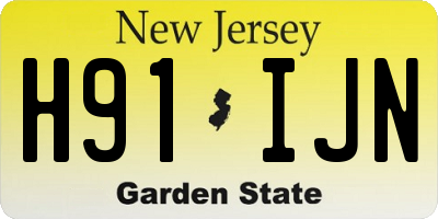 NJ license plate H91IJN