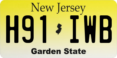 NJ license plate H91IWB