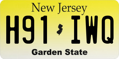 NJ license plate H91IWQ