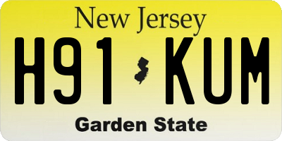 NJ license plate H91KUM