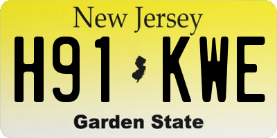 NJ license plate H91KWE