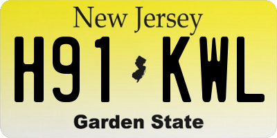 NJ license plate H91KWL
