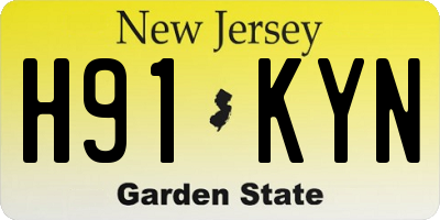 NJ license plate H91KYN