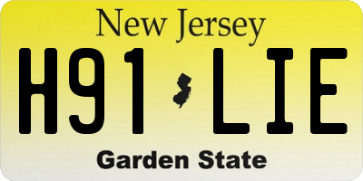 NJ license plate H91LIE