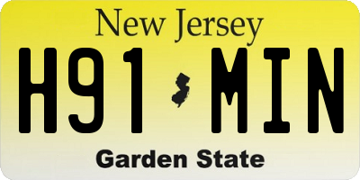 NJ license plate H91MIN