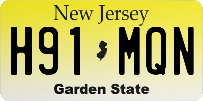 NJ license plate H91MQN