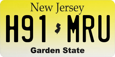 NJ license plate H91MRU